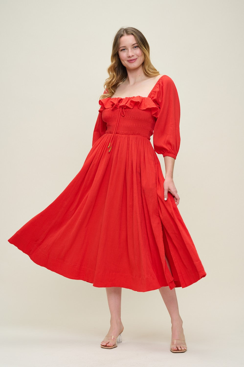 PSD5037 Romance Smocked Midi Dress