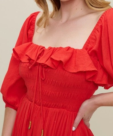 PSD5037 Romance Smocked Midi Dress