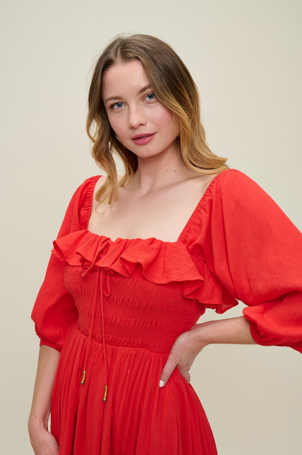 PSD5037 Romance Smocked Midi Dress