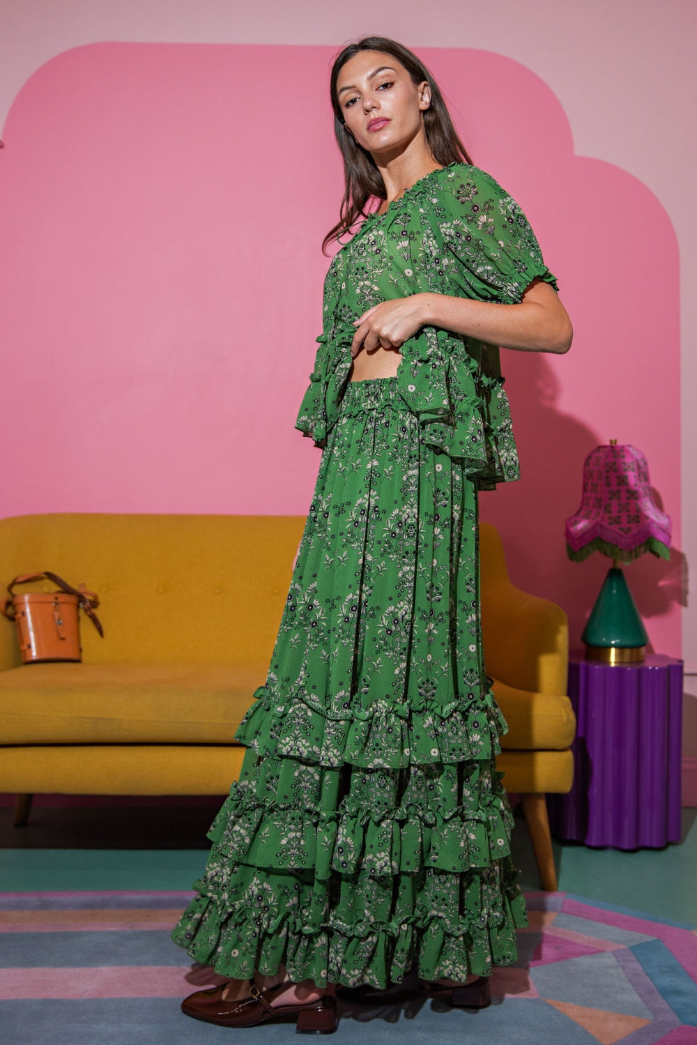 PSS3000-SKIRT_BOTANICAL GREEN