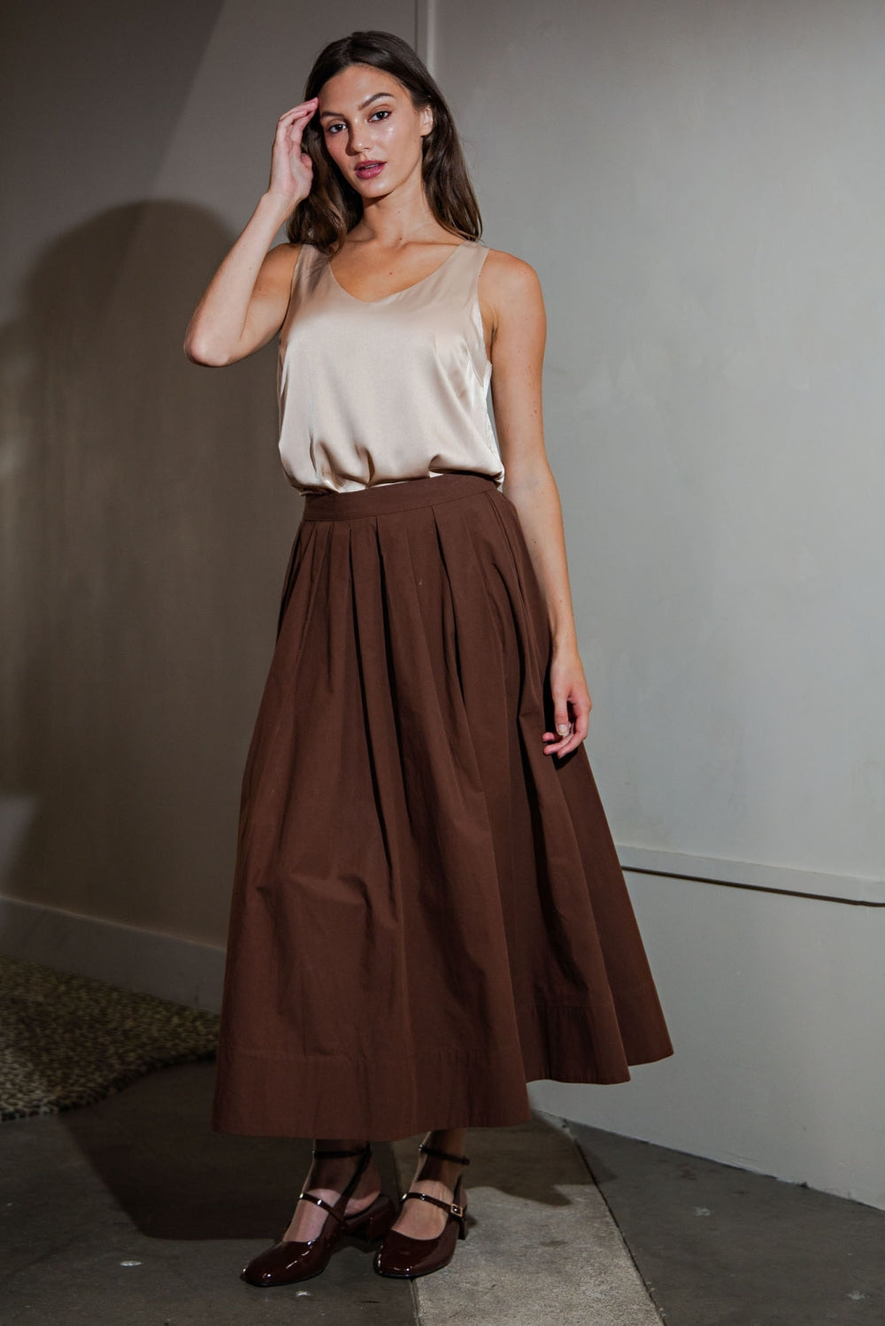 PSB4003-MIDI SKIRT _EXPRESSO