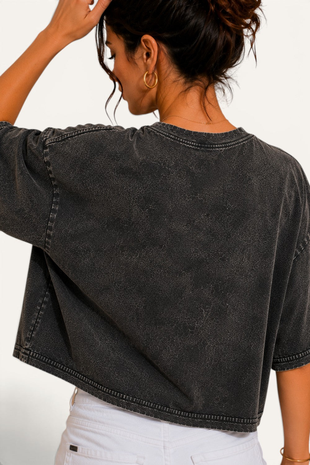 Mineral Wash Long Crop Tee | Relaxed Vintage Fit