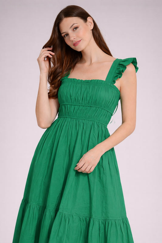 Smocked Square Neck Maxi Dress Womens Boutique Summer Dress