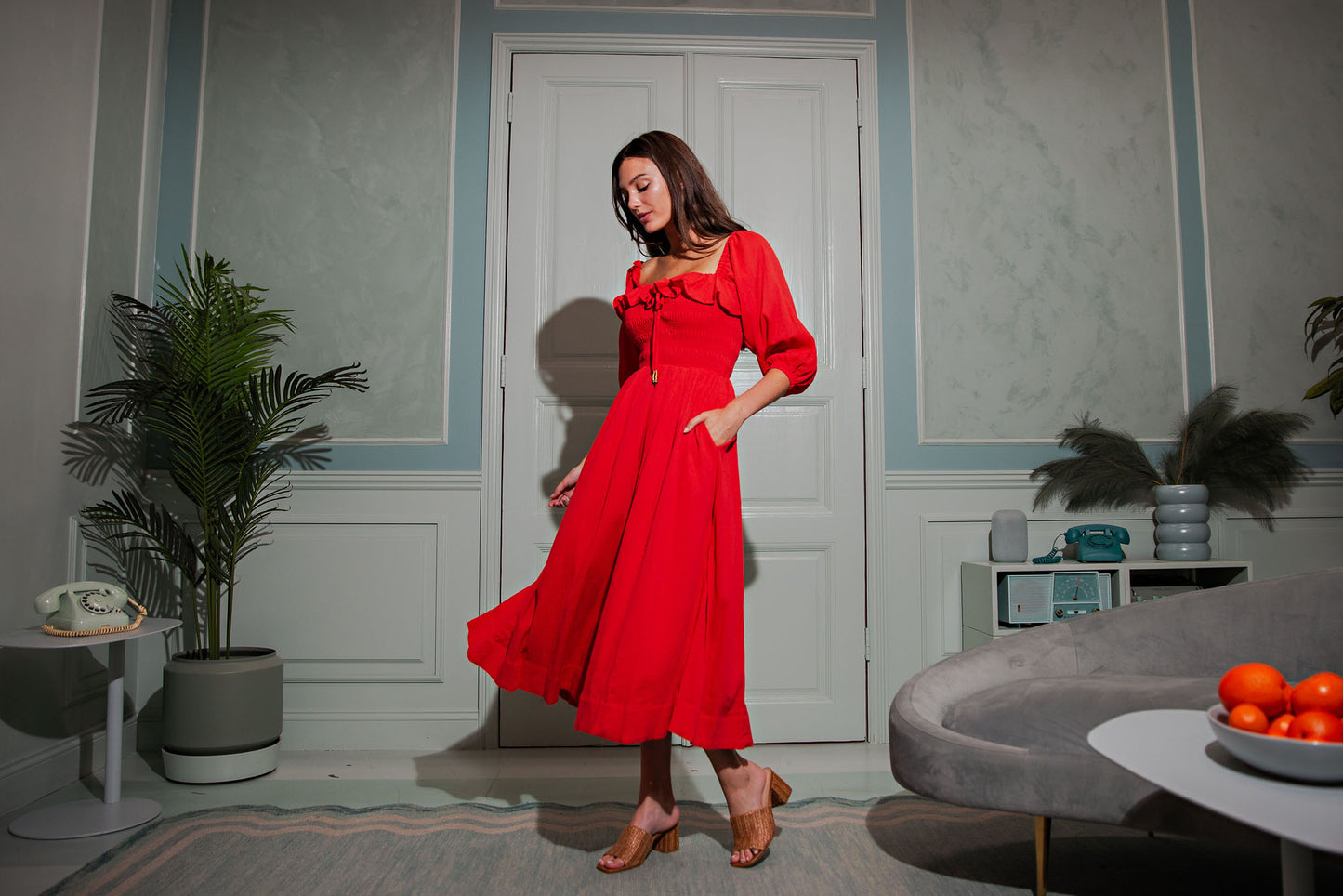 Romance Smocked Midi Dress