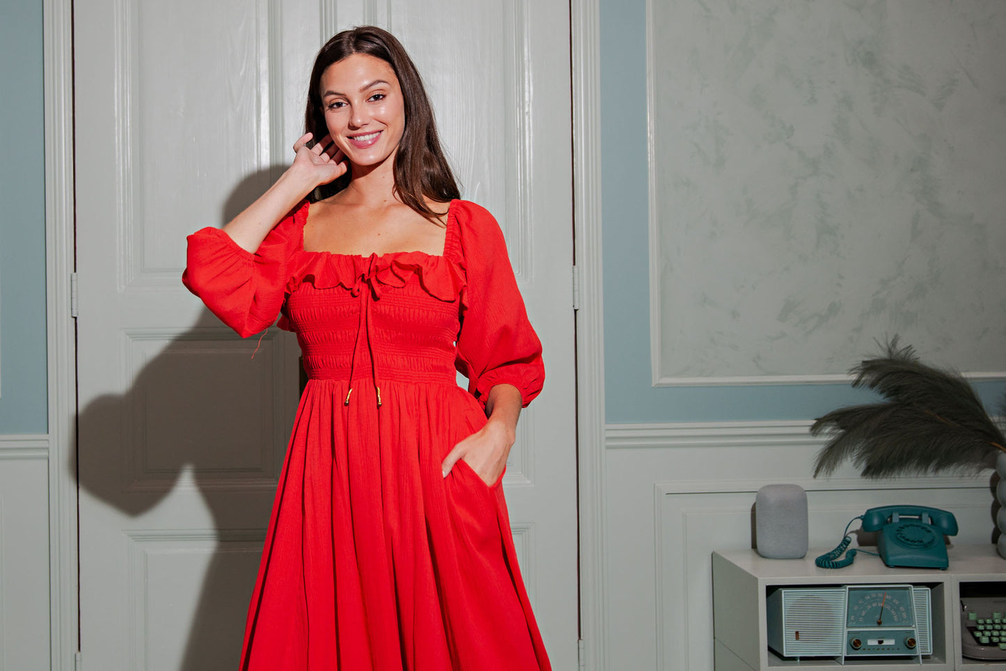 Romance Smocked Midi Dress
