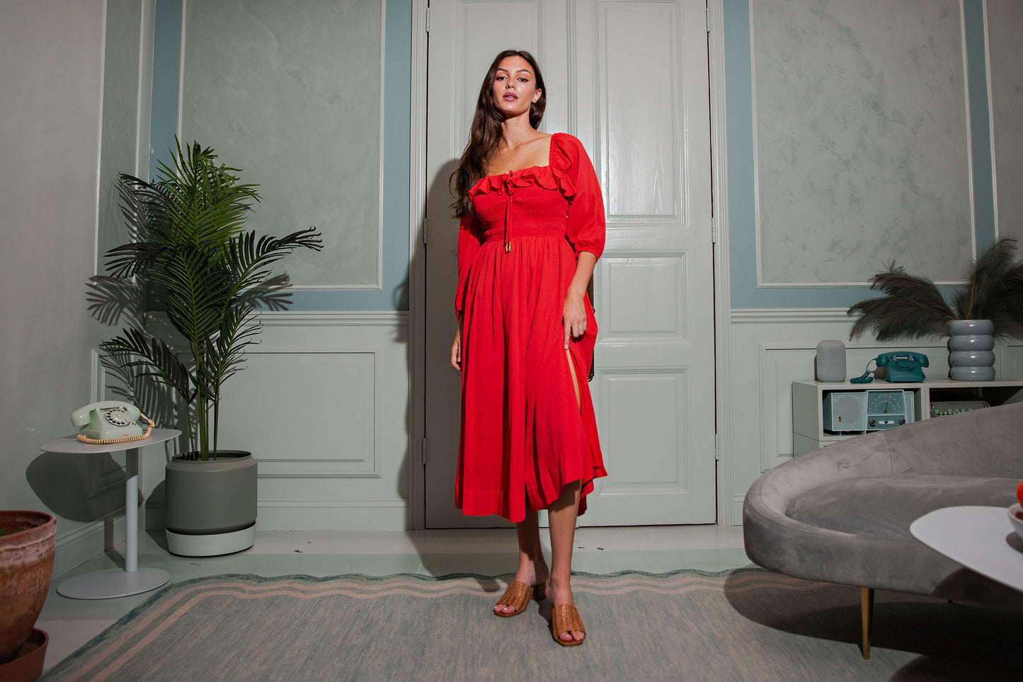 Romance Smocked Midi Dress