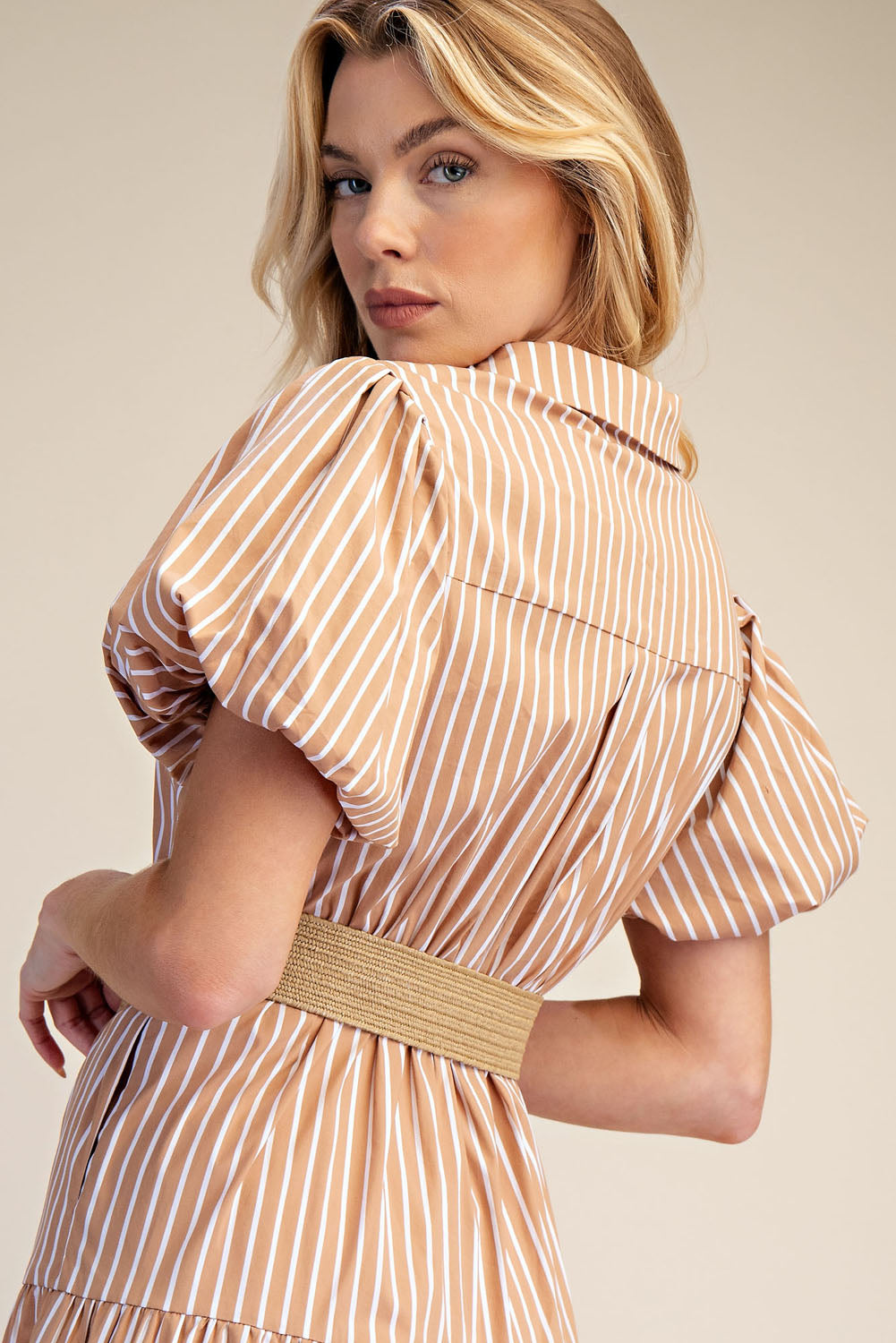 Puff Sleeve Shirt Dress