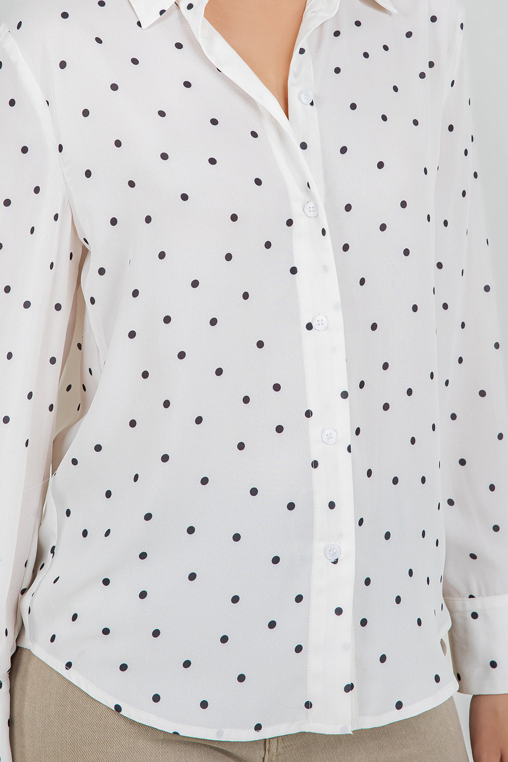 PST1017 - Ivory Polka Dot Button-Down Shirt