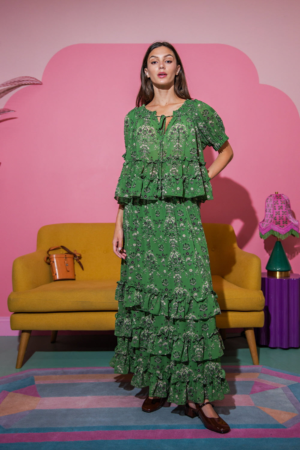 Garden Muse Ruffle Set (Top & Skirt)