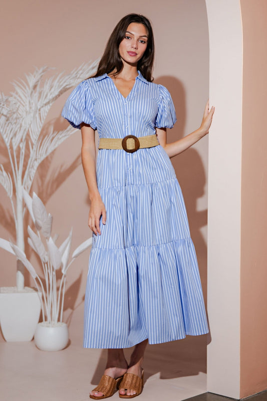Puff Sleeve Shirt Dress
