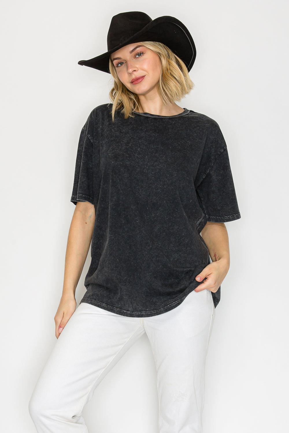 Mineral Washed Cotton Crop Tee – Vintage Boxy Fit