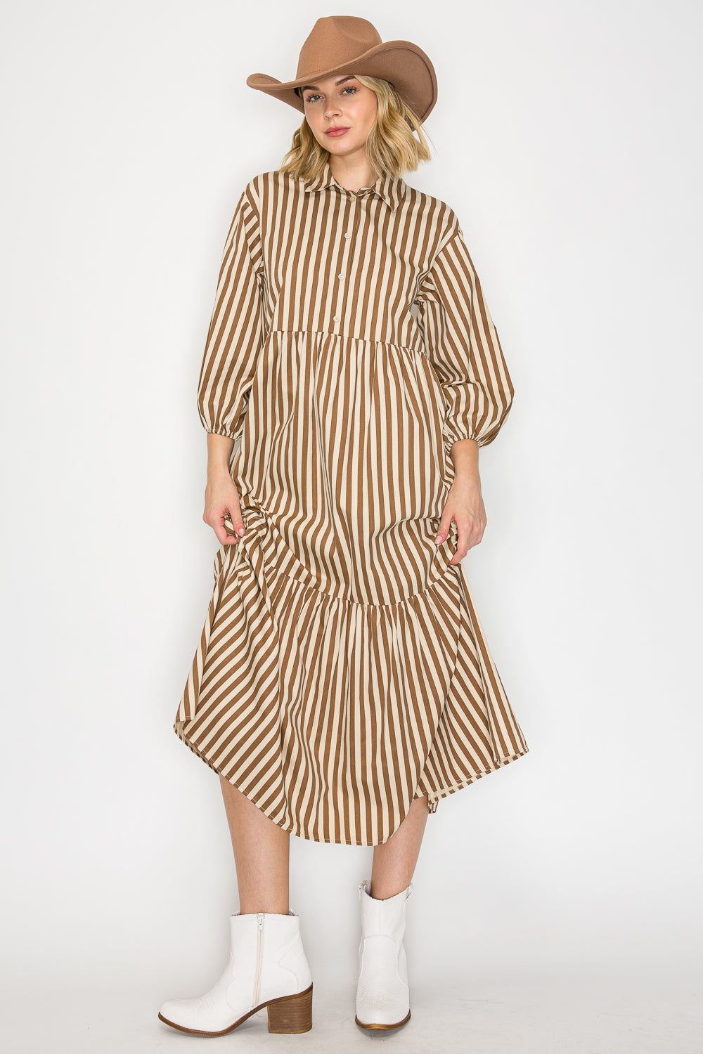 Striped Button Up Maxi Dress
