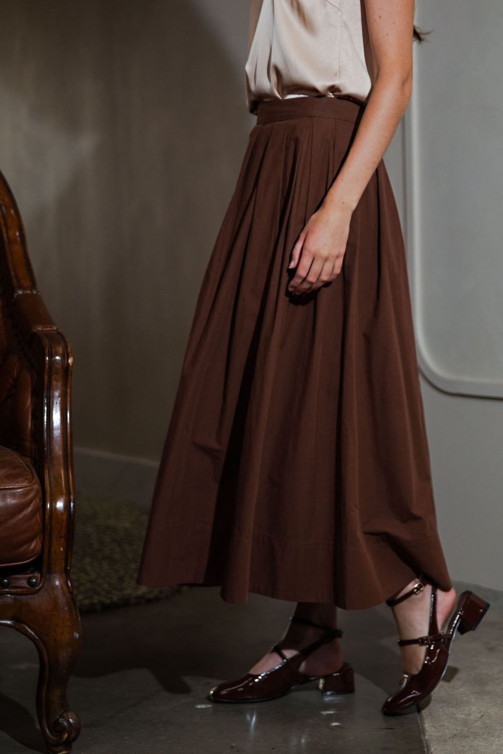 PSB4003-MIDI SKIRT _EXPRESSO