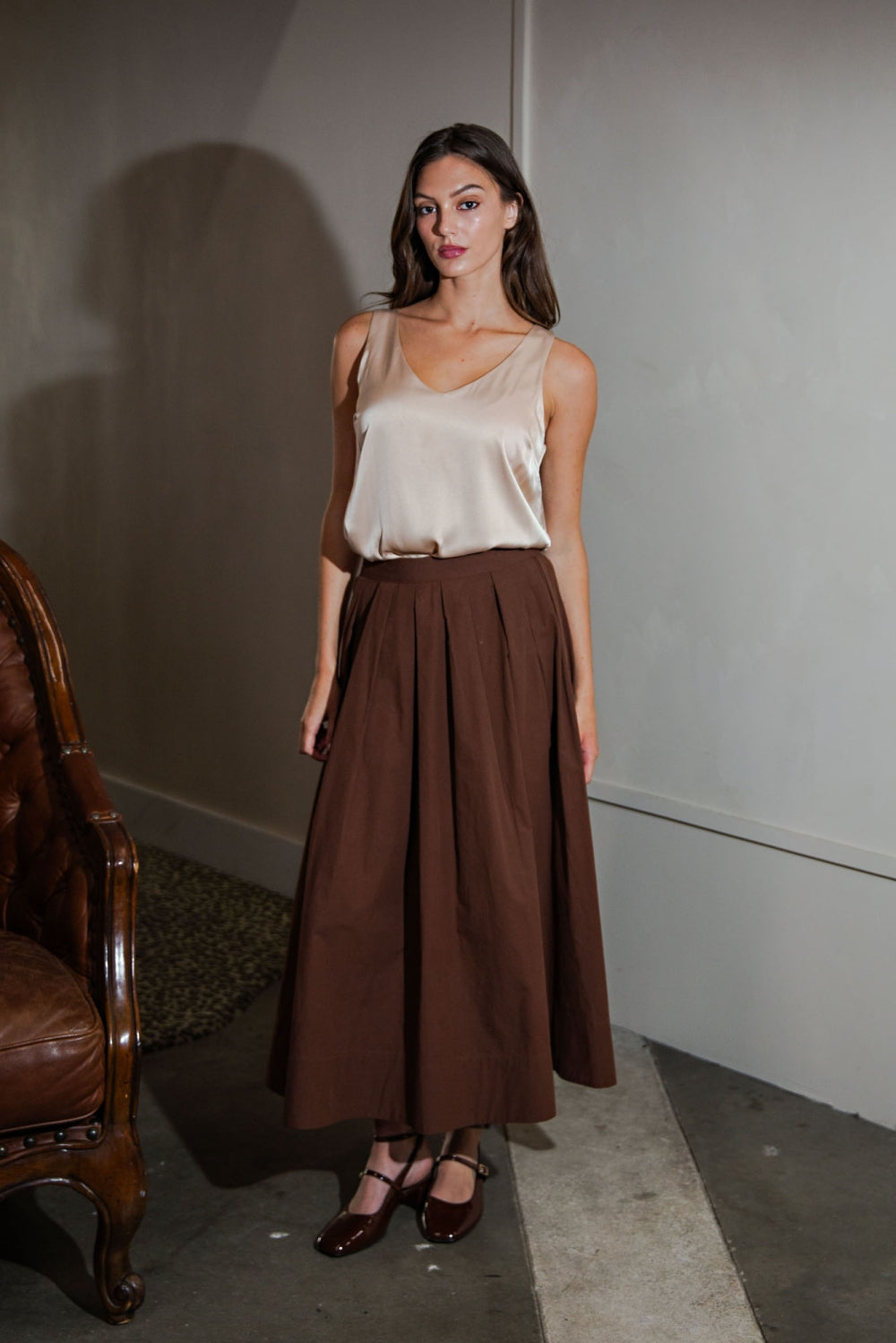 PSB4003-MIDI SKIRT _EXPRESSO