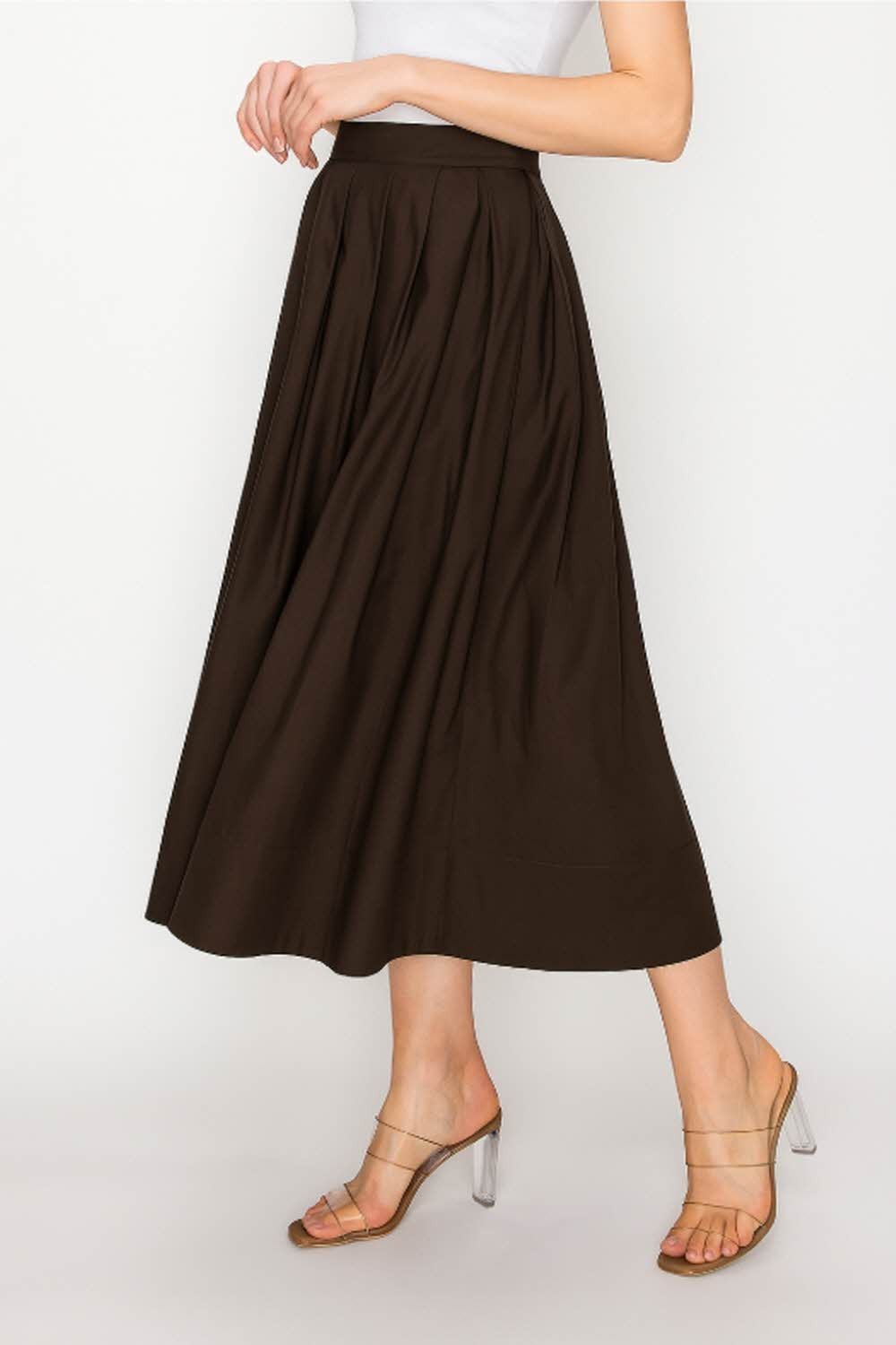 PSB4003 Cotton Pleated Skirt