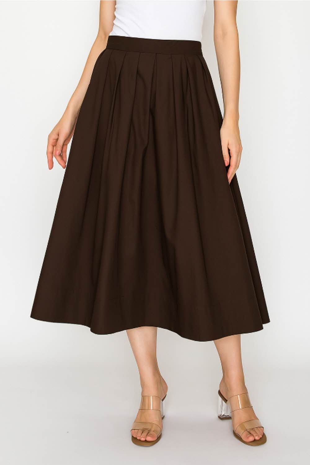 PSB4003 Cotton Pleated Skirt