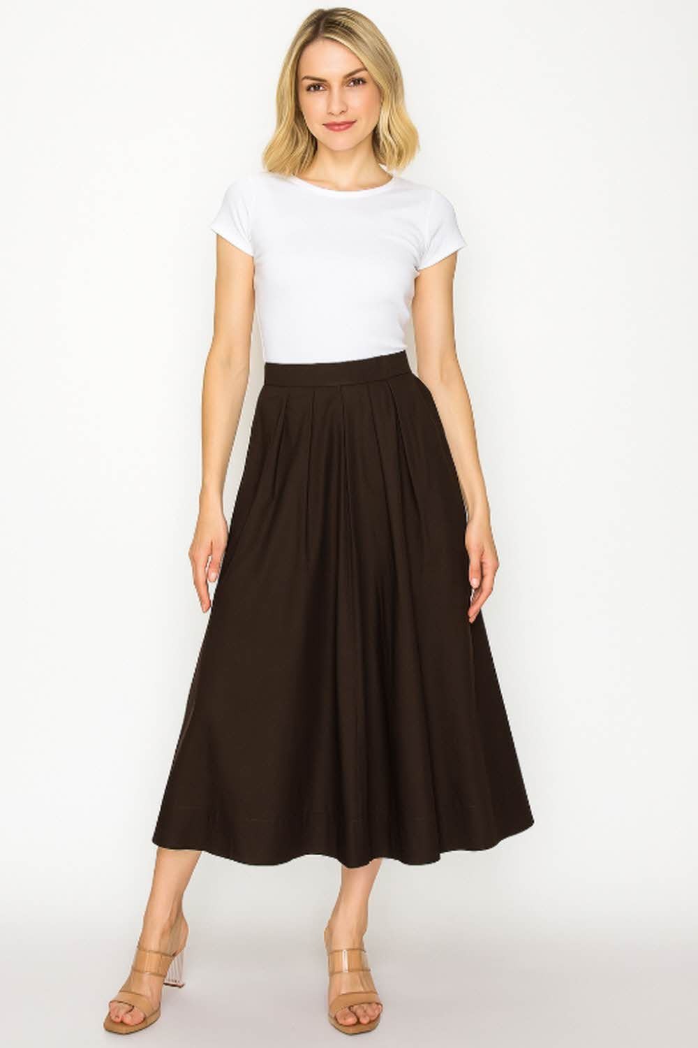 PSB4003 Cotton Pleated Skirt