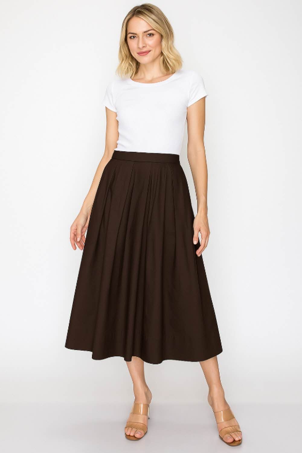 PSB4003 Cotton Pleated Skirt