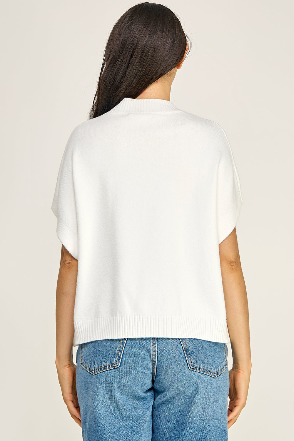 Dropped Shoulder Knit Top | Viscose Blend Relaxed Fit Boutique Basic