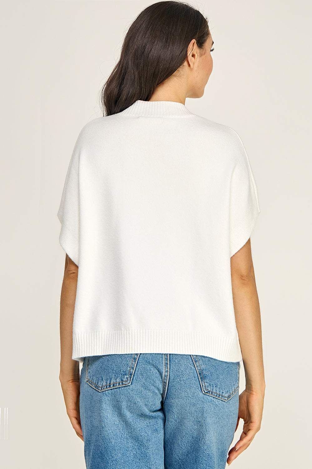 Dropped Shoulder Knit Top | Viscose Blend Relaxed Fit Boutique Basic