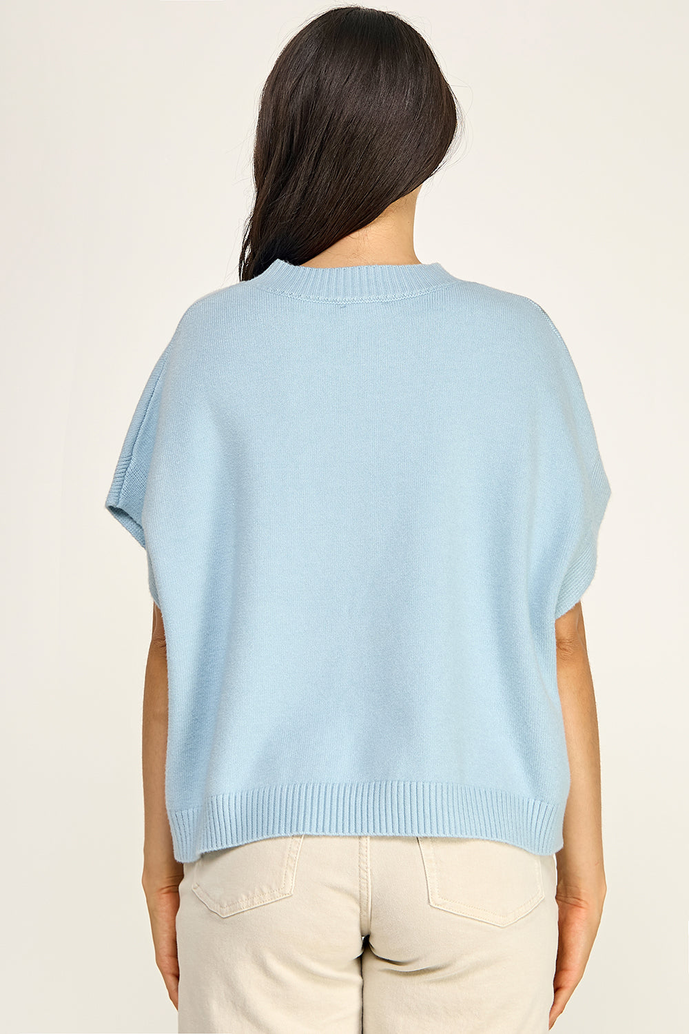 Dropped Shoulder Knit Top | Viscose Blend Relaxed Fit Boutique Basic
