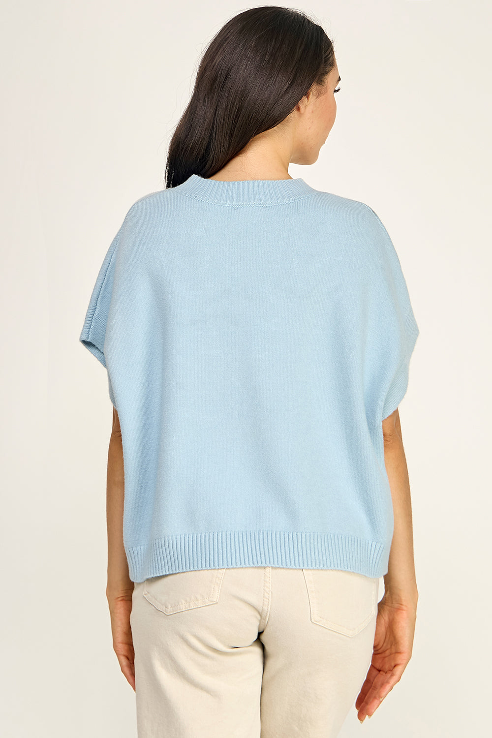 Dropped Shoulder Knit Top | Viscose Blend Relaxed Fit Boutique Basic