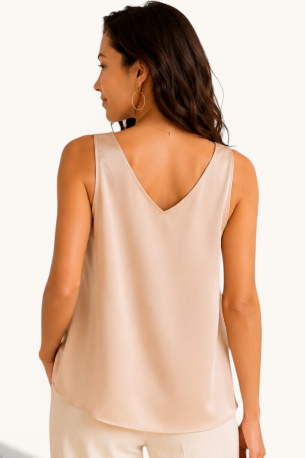 V-Neck Open Back Tank Top | Dressy Casual