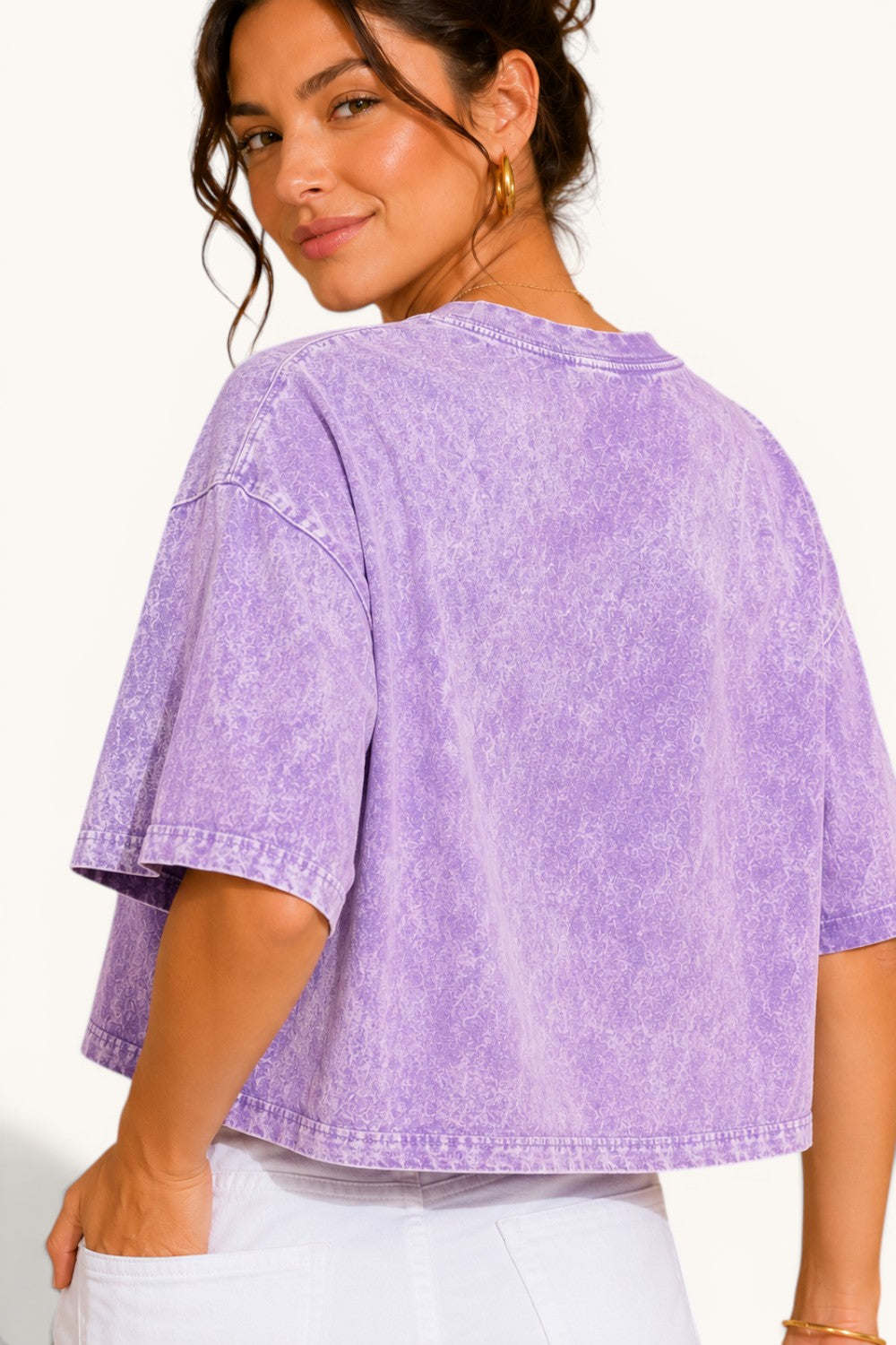 Mineral Wash Long Crop Tee | Relaxed Vintage Fit