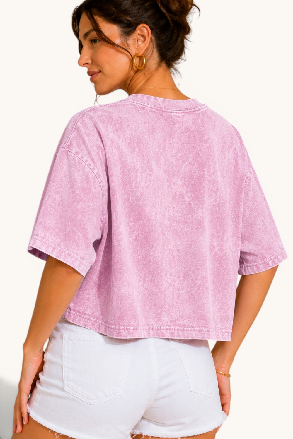 Mineral Wash Long Crop Tee | Relaxed Vintage Fit