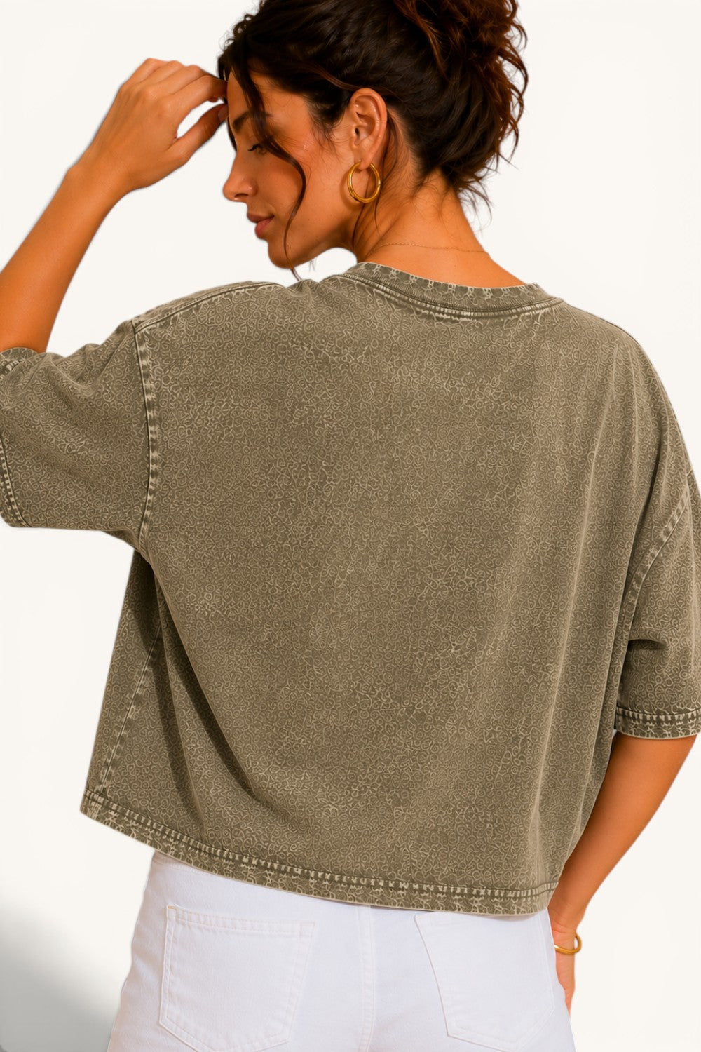 Mineral Wash Long Crop Tee | Relaxed Vintage Fit