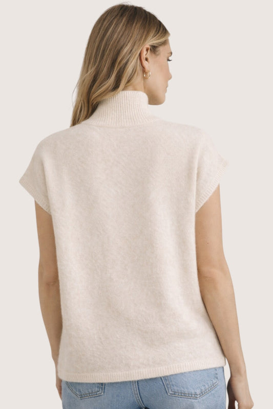Cap Sleeve Mock Neck Knit Sweater Top | Women’s Knit Top