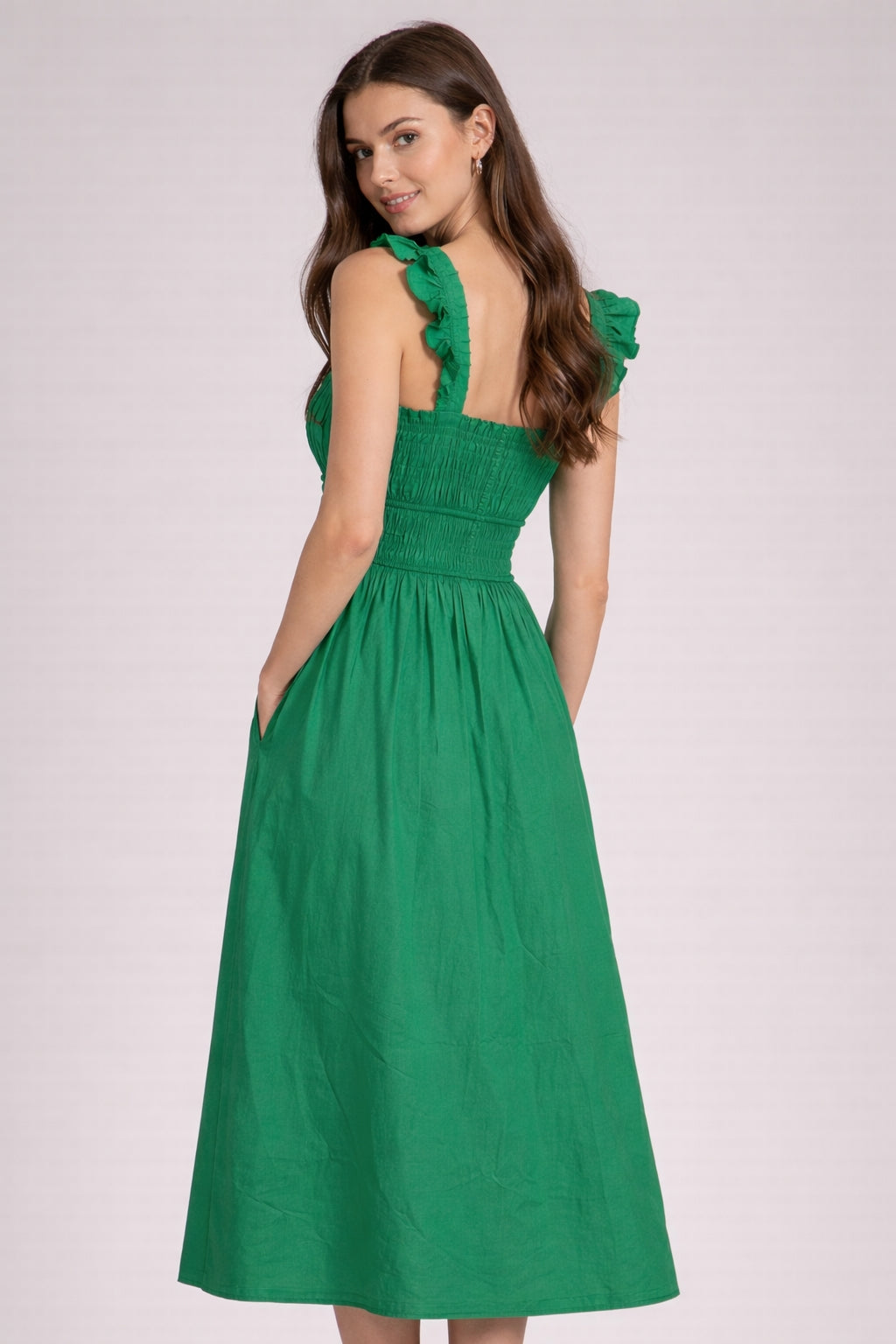 Smocked Square Neck Maxi Dress Womens Boutique Summer Dress