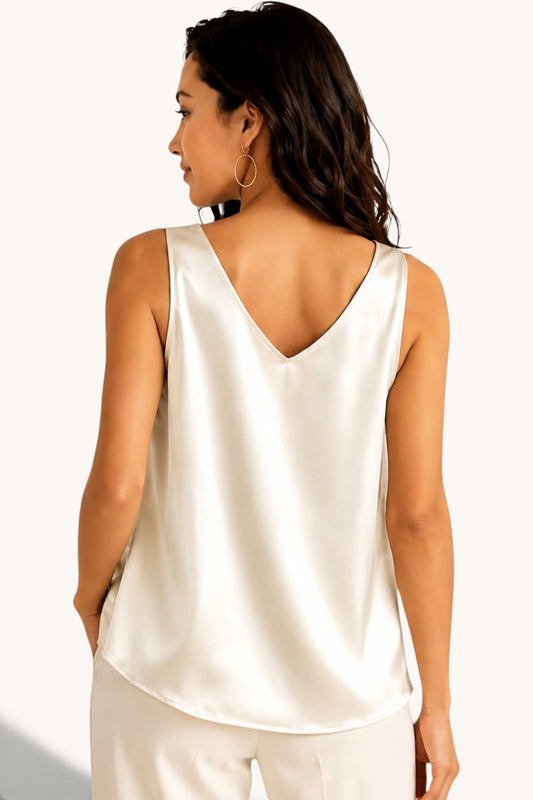 V-Neck Open Back Tank Top | Dressy Casual