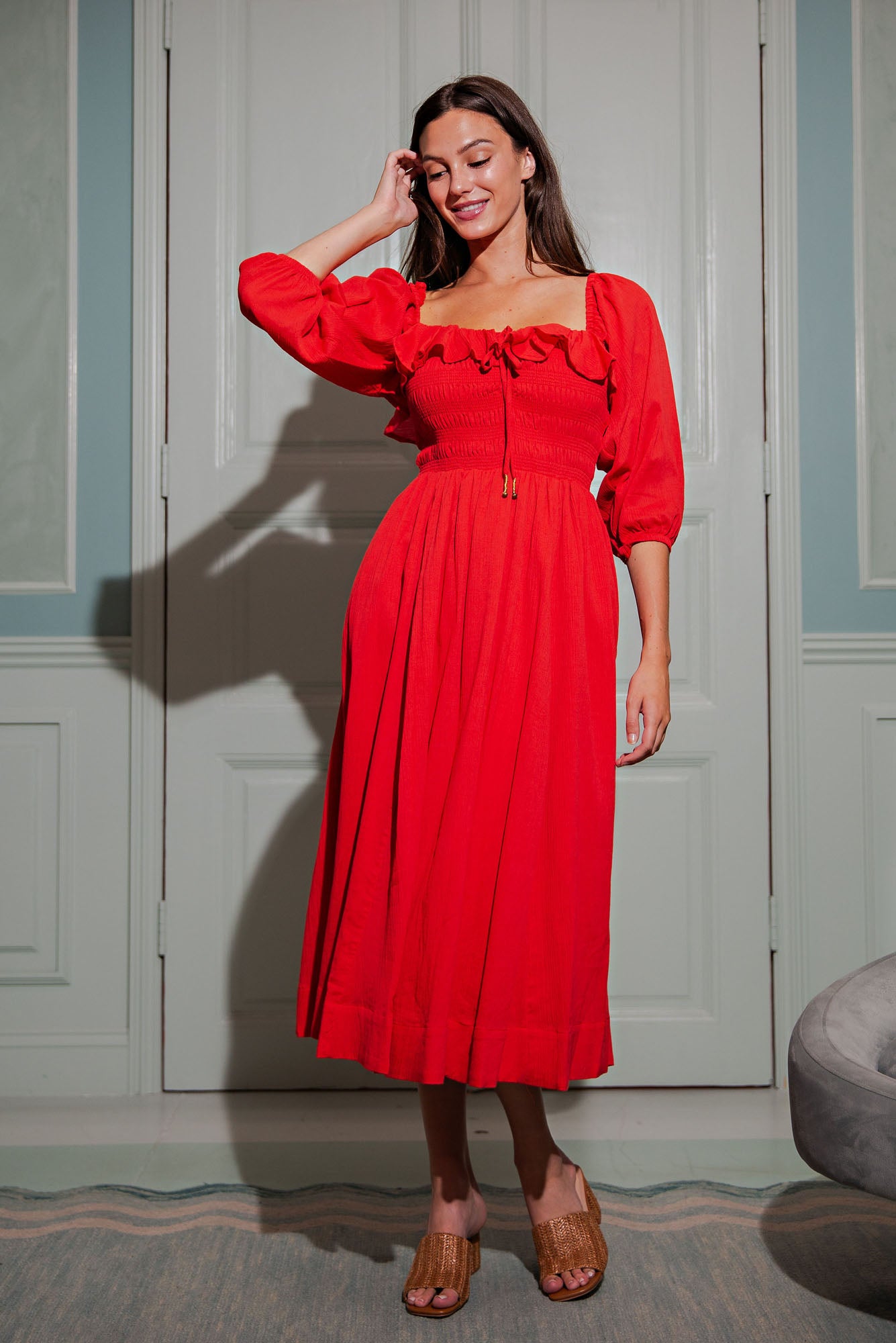 Romance Smocked Midi Dress