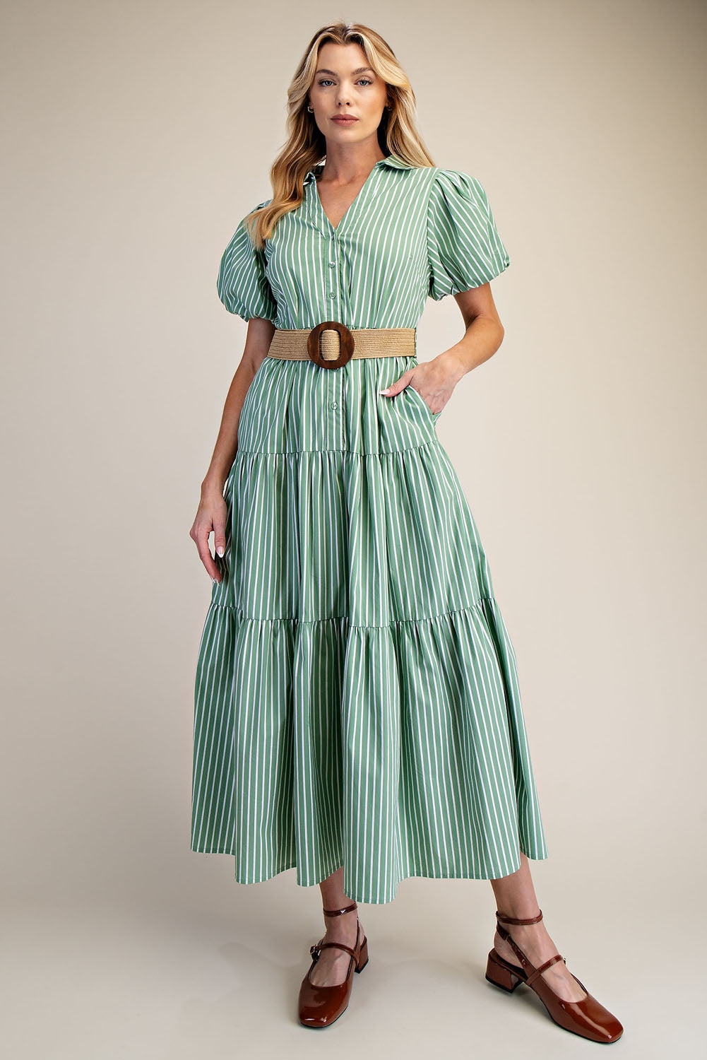 Puff Sleeve Shirt Dress