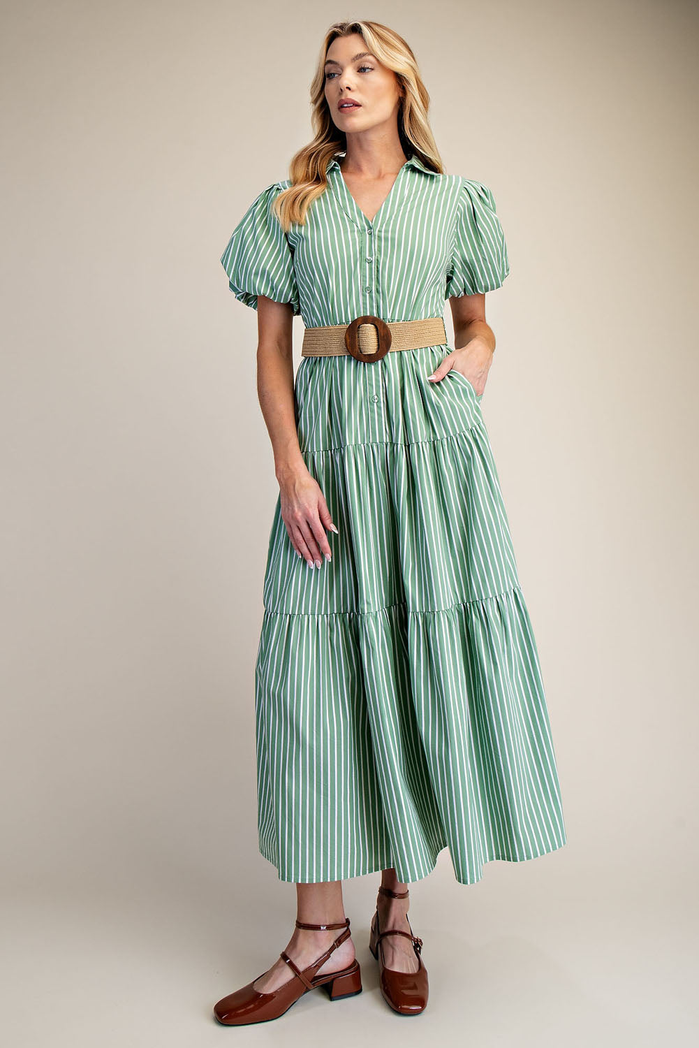 Puff Sleeve Shirt Dress