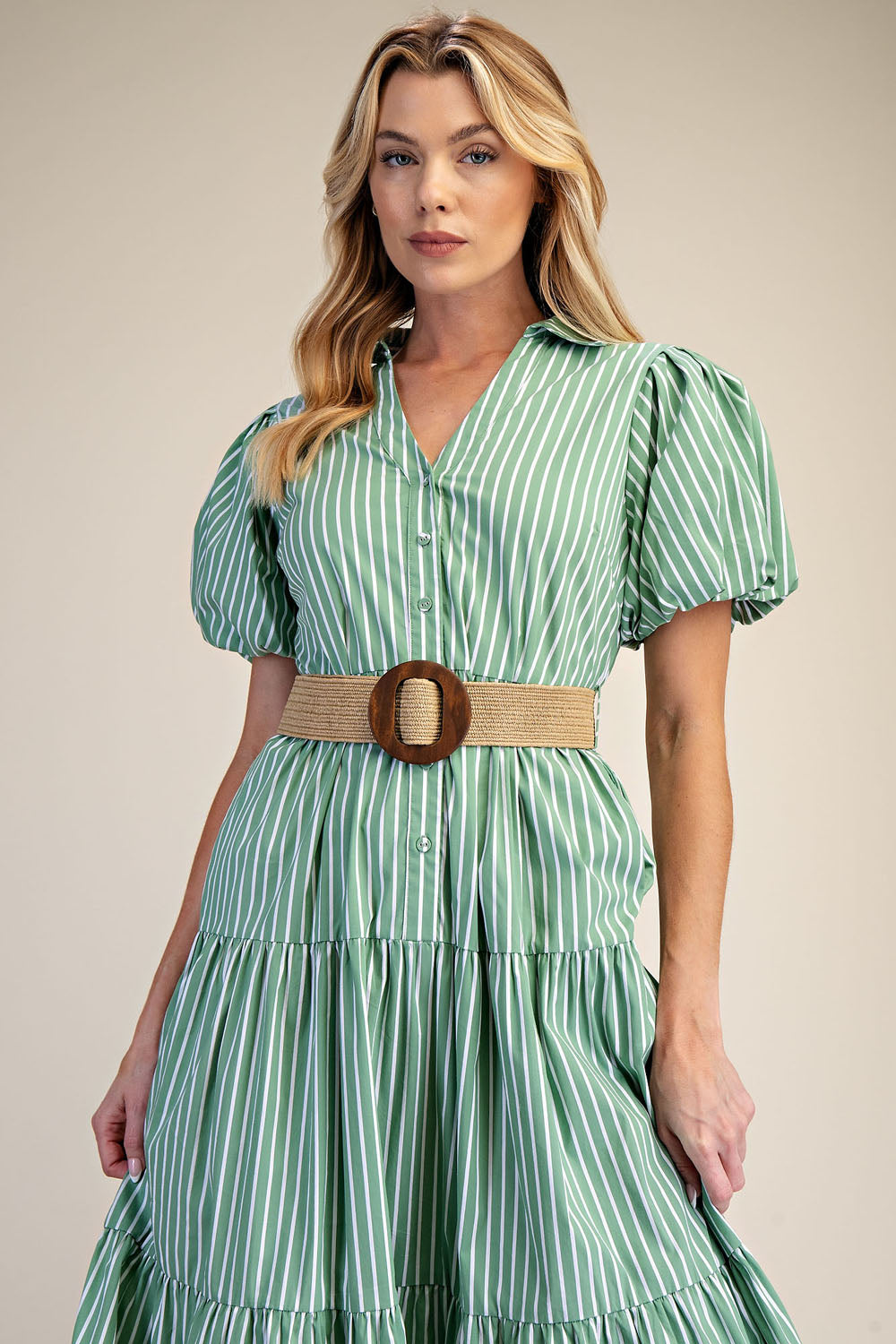 Puff Sleeve Shirt Dress