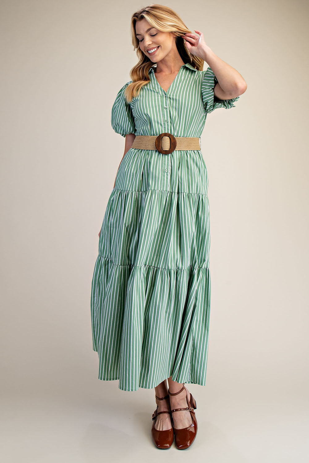 Puff Sleeve Shirt Dress