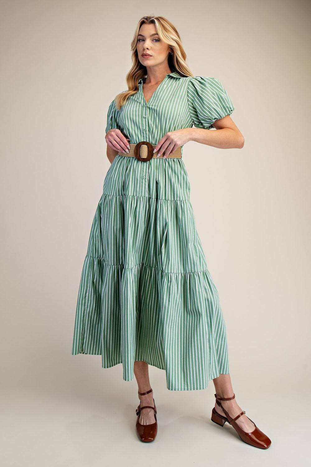 Puff Sleeve Shirt Dress