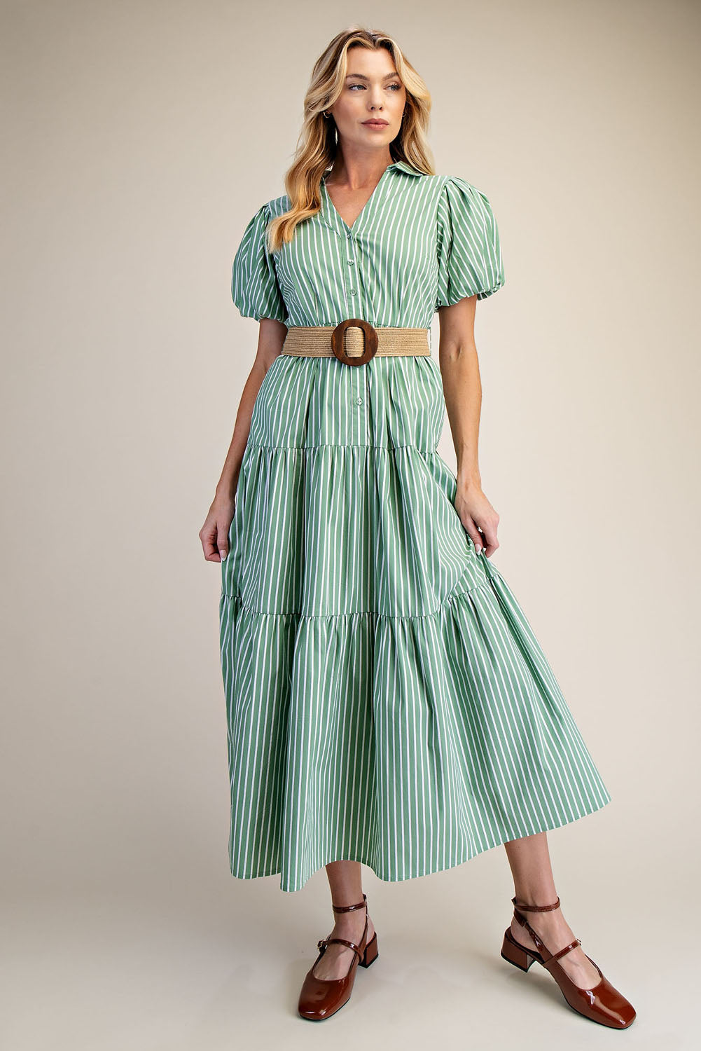 Puff Sleeve Shirt Dress