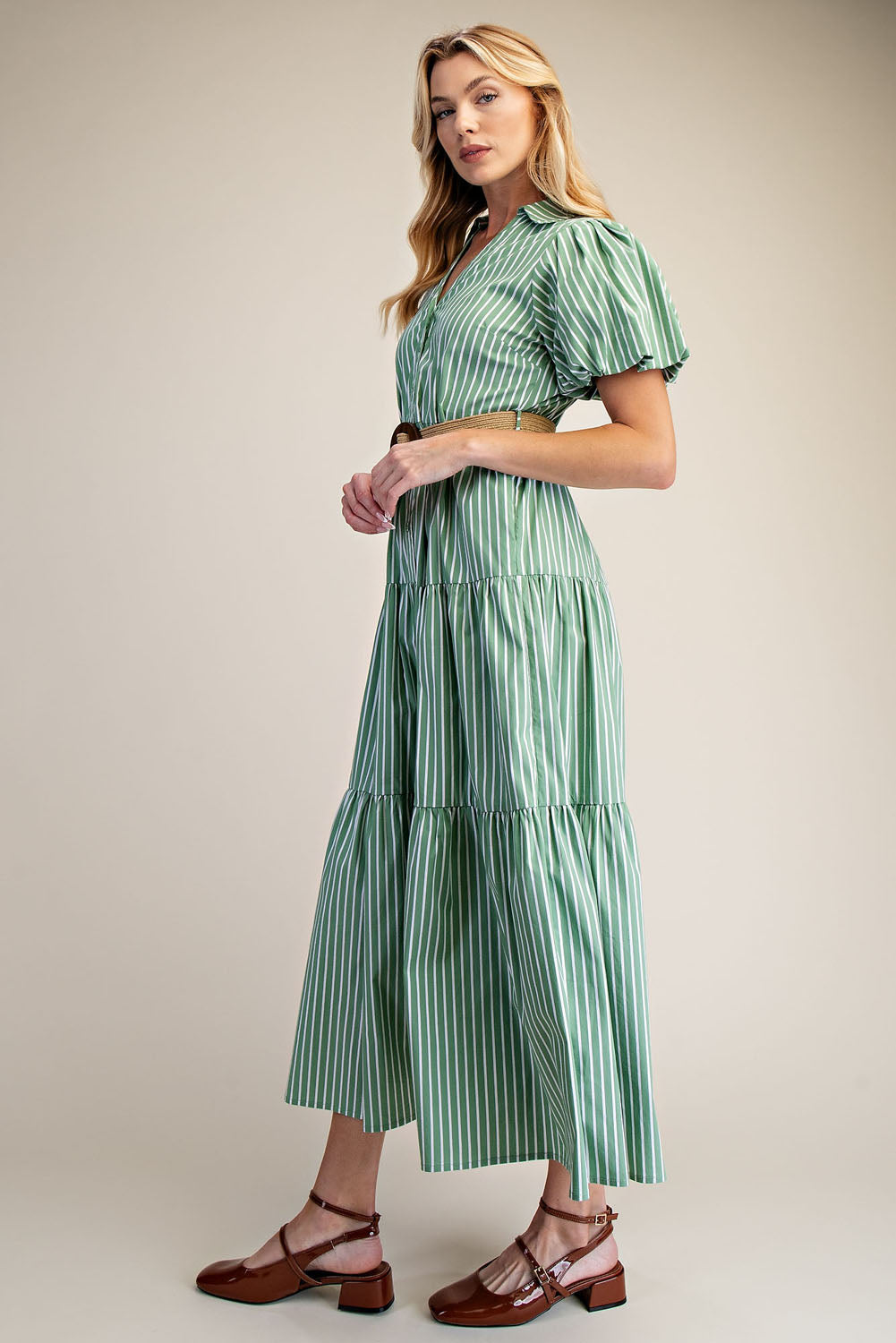 Puff Sleeve Shirt Dress