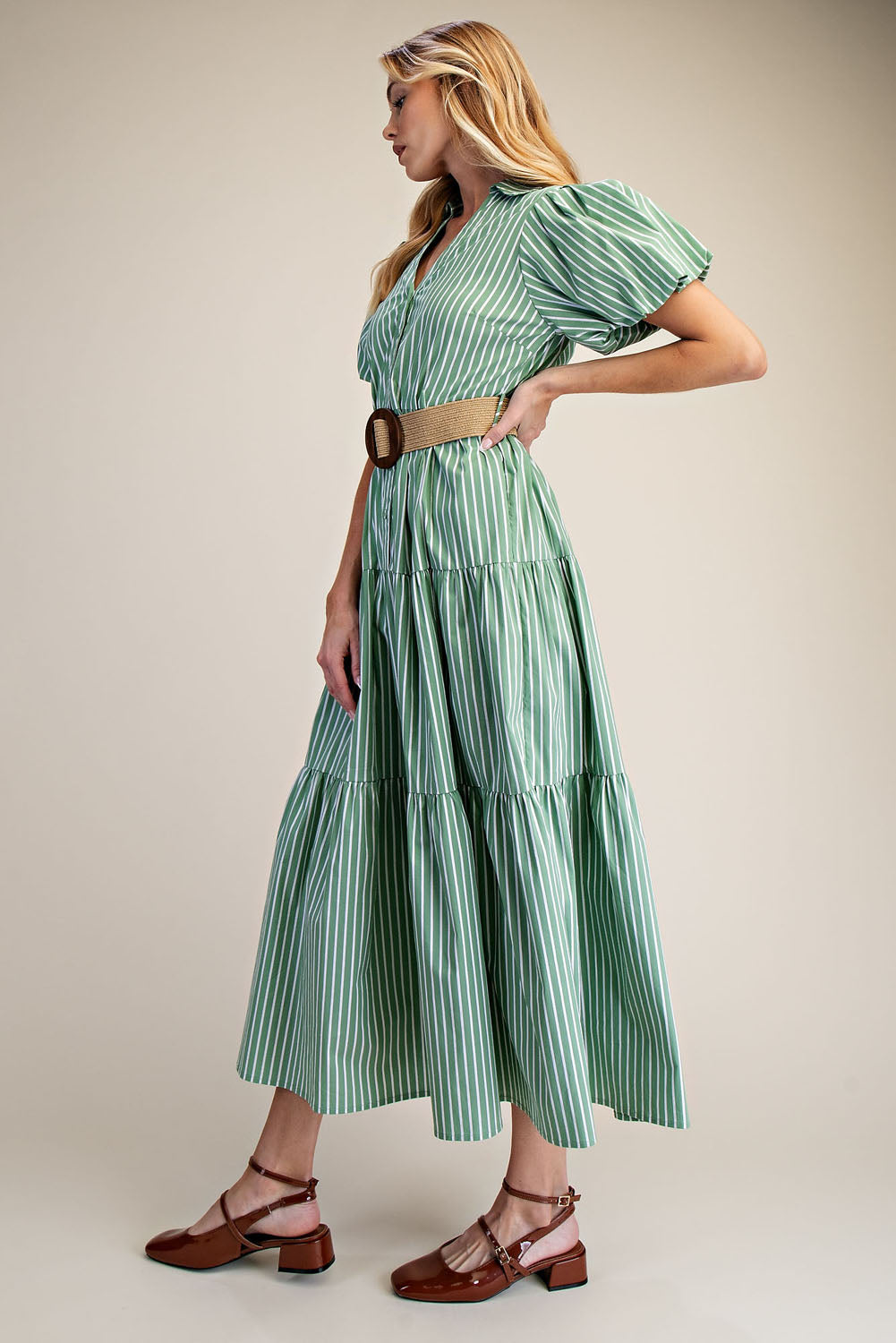 Puff Sleeve Shirt Dress