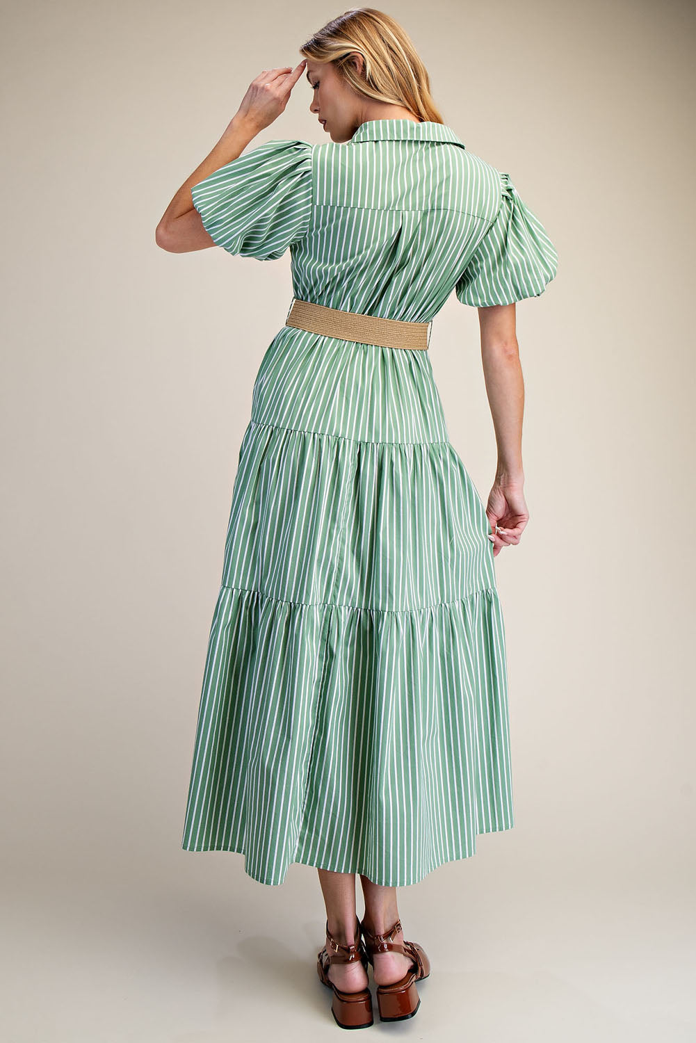 Puff Sleeve Shirt Dress