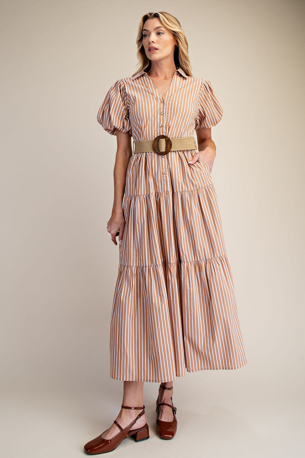 Puff Sleeve Shirt Dress