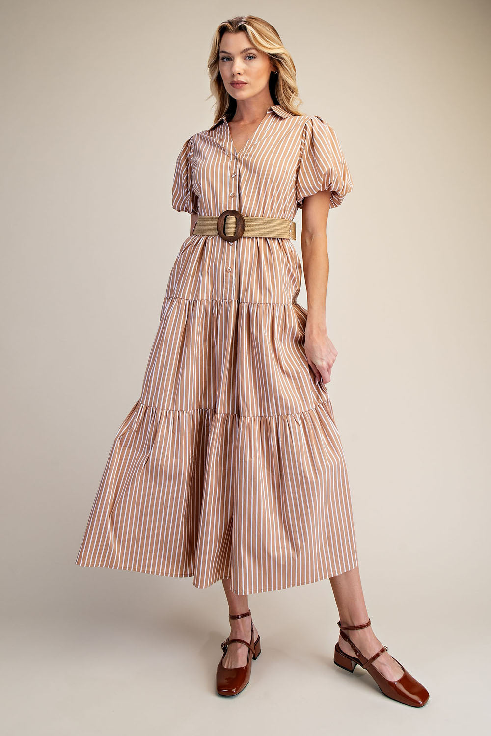 Puff Sleeve Shirt Dress