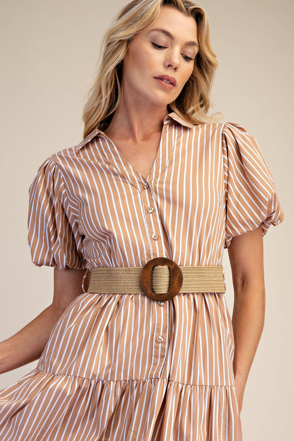 Puff Sleeve Shirt Dress