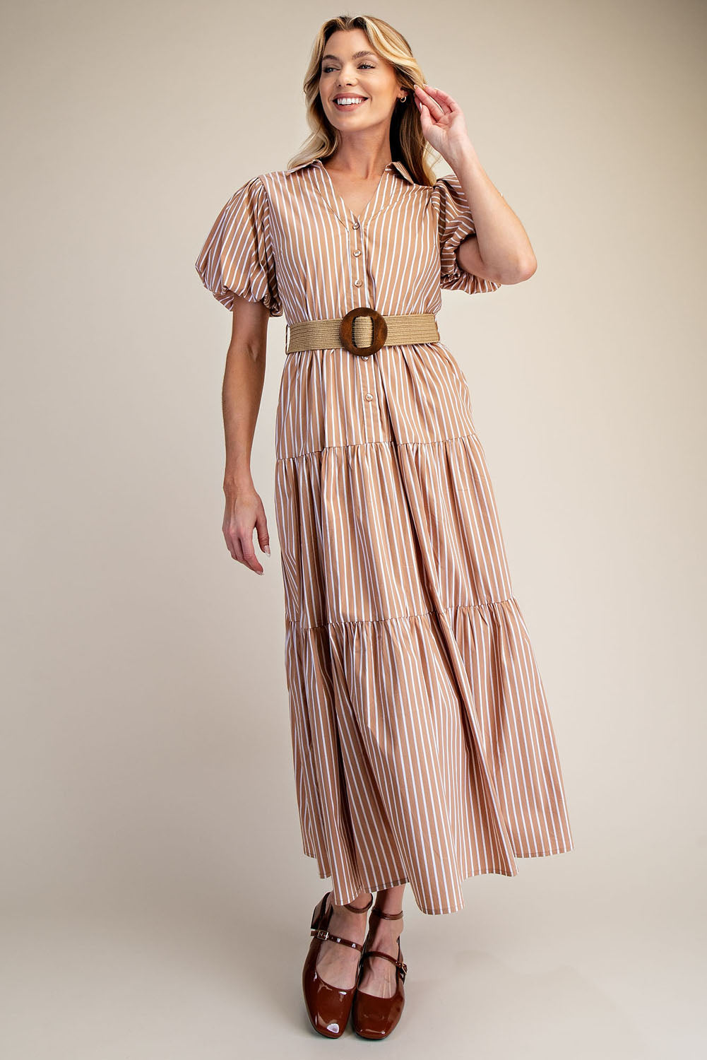 Puff Sleeve Shirt Dress