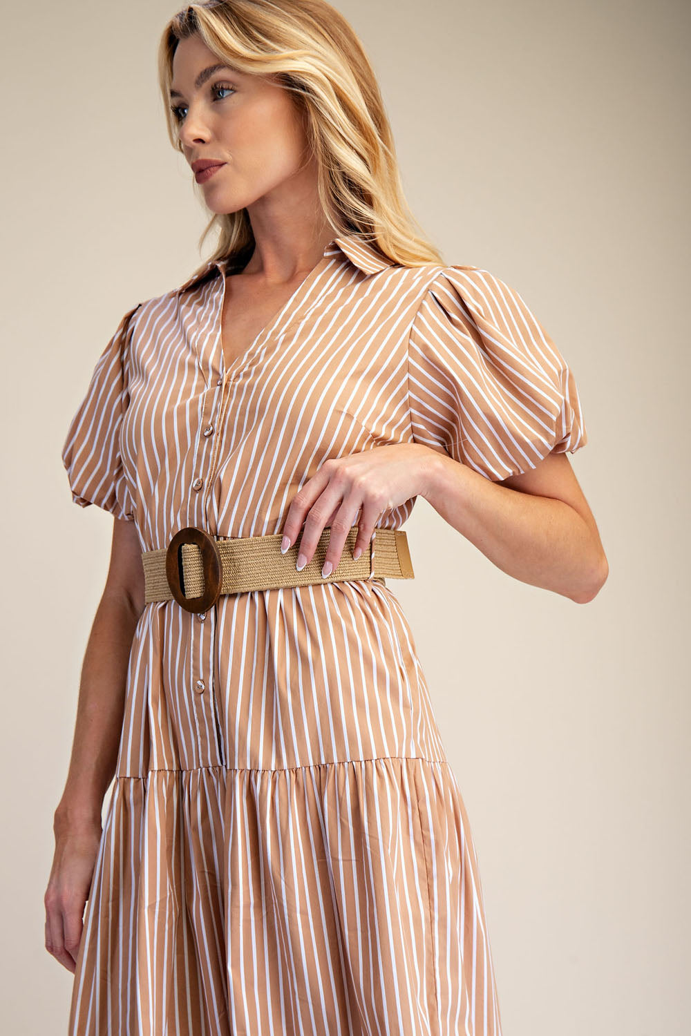 Puff Sleeve Shirt Dress