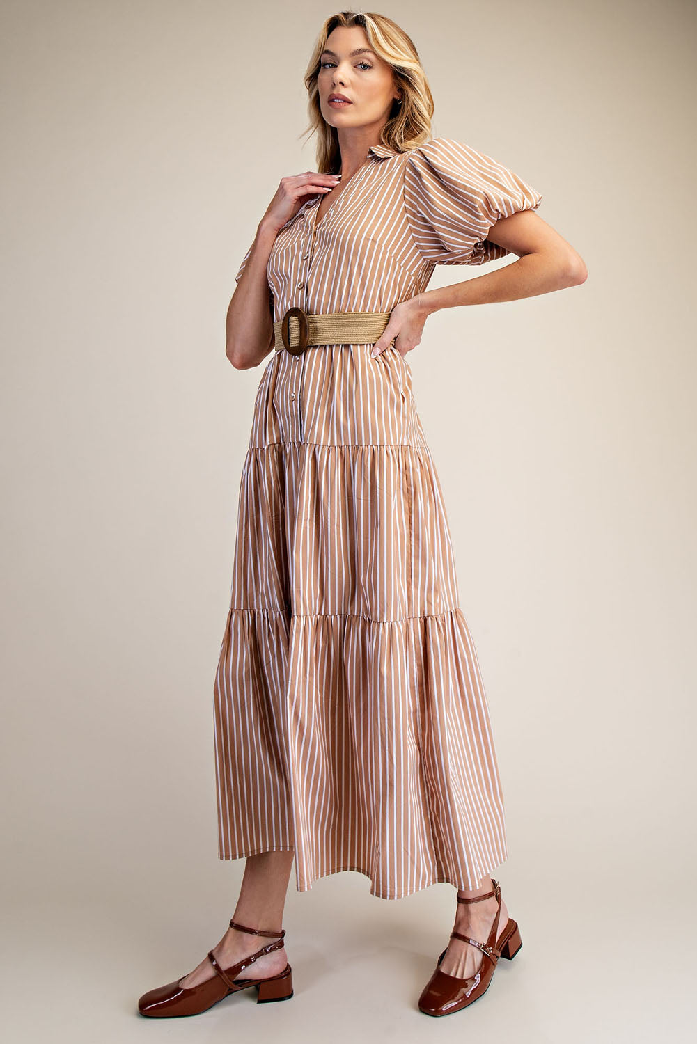 Puff Sleeve Shirt Dress