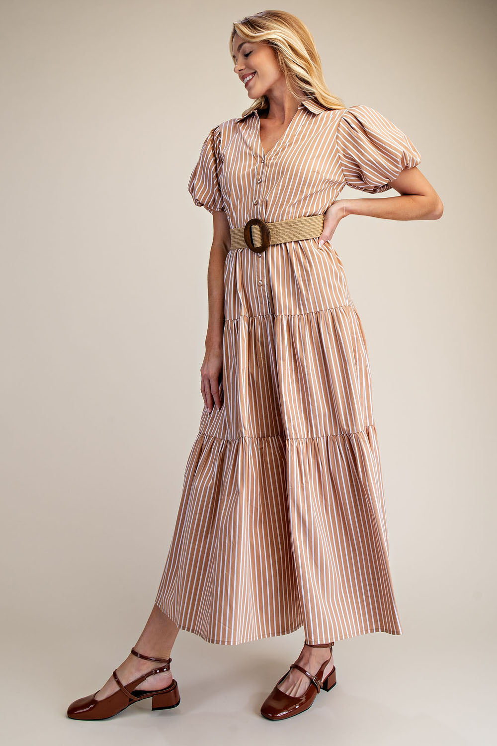 Puff Sleeve Shirt Dress